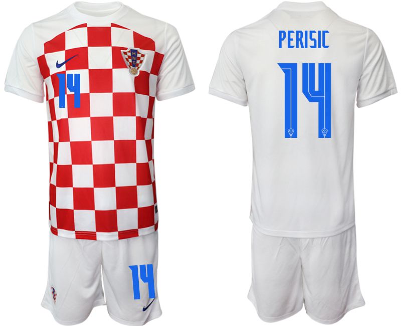 Men 2022 World Cup National Team Croatia home white #14 Soccer Jersey->croatia jersey->Soccer Country Jersey
